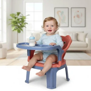 Vicky Plastic Baby chair for kids/feeding chair,upto 20kgs,1-3 years Orange and Blue Plastic Chair