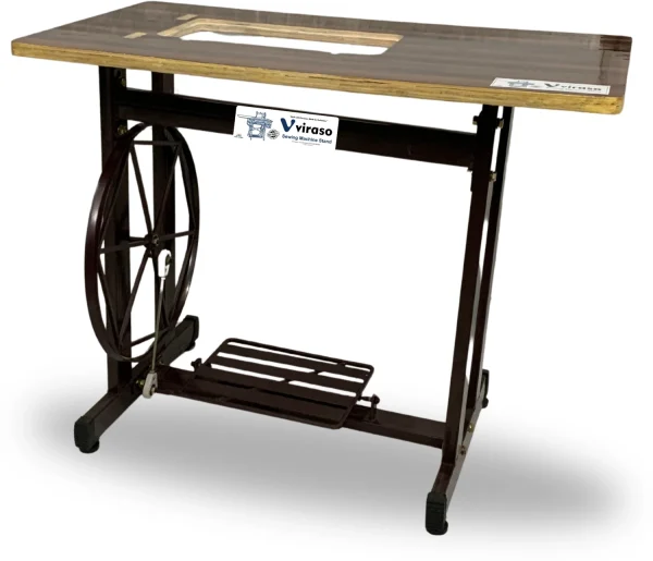 viraso VirasoSM01 Premium Heavy Sewing machine stand with wooden top and Strip Manual Sewing Machine