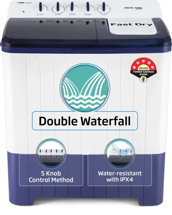 Voltas Beko by A Tata Product 14 kg Semi Automatic Top Load Washing Machine Blue