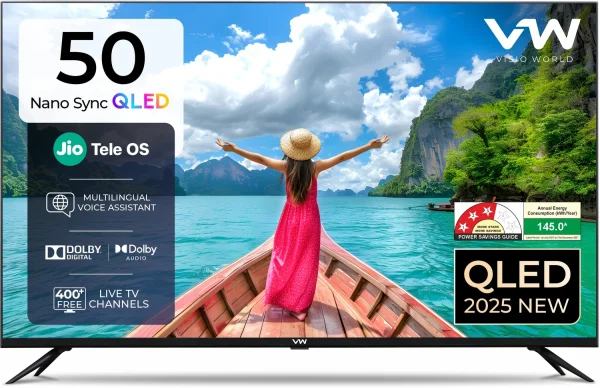 VW Nano Sync Series 126 cm (50 inch) QLED Ultra HD (4K) Smart JioTele OS TV 2025 Edition