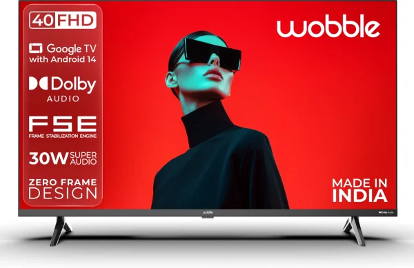 Wobble K Series 100.3 cm (40 inch) Full HD LED Smart Google TV 2025 Edition with FSE HDR10 |30W Dolby Audio| Zero-Frame Design