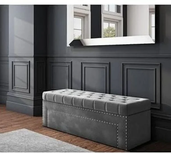 Wu Dtimber Upholstered Storage Ottoman Bench with Tufted Cushion Living Room & Bedroom Solid Wood Settee