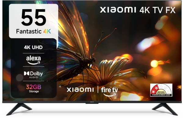 XIAOMI FX Series 138.68 cm (55 inch) Ultra HD (4K) LED Smart Fire TV with Alexa built-in | HDR 10 | 32 GB Storage | 30W Dolby Audio | Premium Metal...