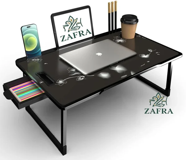 ZAFRA FLOWER#COT Wood Portable Laptop Table
