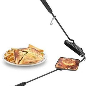 Zodex Toster Brade Gralic Sandwich Same Tour Picnic BrakFast Dinner Garlic Style Single Pic Gas Stove Toster 0 W Pop Up Toaster (Black) Toast…